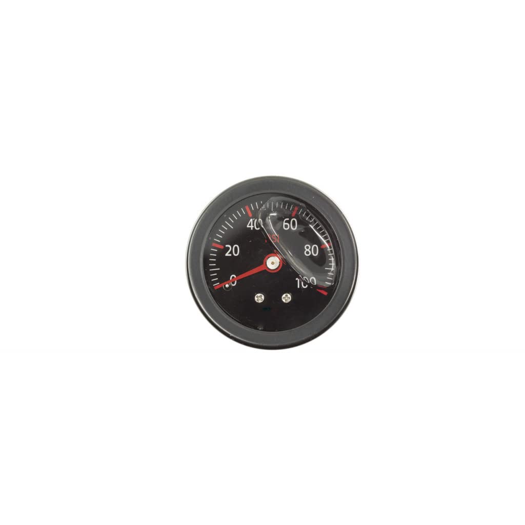 Red Horse Performance Liquid Filled Fuel Pressure Gauge 100 PSI | 1/8 in NPT Inlet | All Black Finish