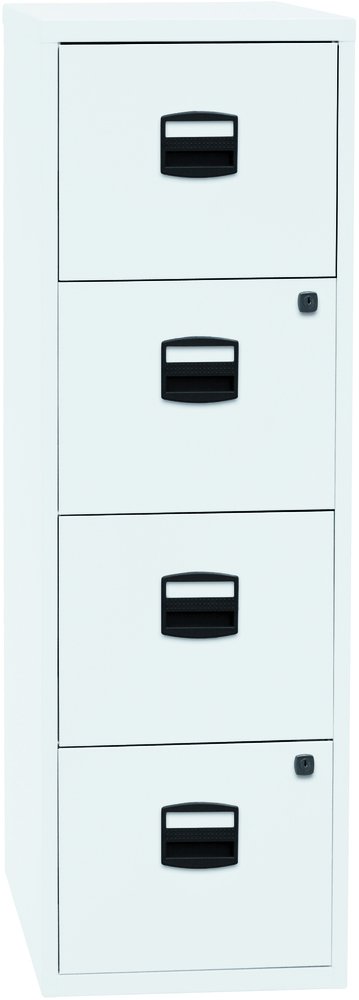 Bisley Home Hängeregistraturschrank PFA, 4 HR-Schubladen, Metall, 696 Verkehrsweiß, 40 x 41.3 x 132.1 cm