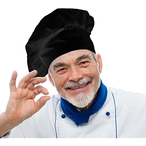 HoveBeaty Chef Hat Unisex Adult Mushroon Design Adjustable Kitchen Uniform Cap for Baking Party Cooking Restaurant (Black) Cover