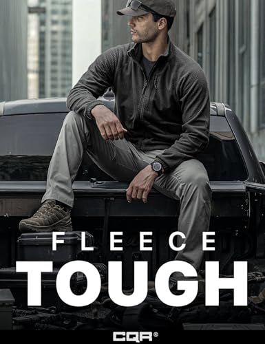 Image of CQR Men's Full-Zip Tactical Jacket, Soft Warm Military Winter Fleece Jackets, Outdoor Coats with Zipper Pockets