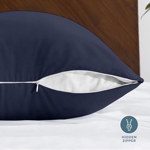Image of Bare Home Microfiber Body Pillow Cover - Ultra Soft - Cooling Pillowcase - Double Brushed - Pillowcase with Zipper Closure - Easy Care (21''x54'' Body Pillow Cover, Midnight Blue)