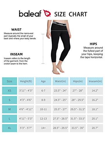 BALEAF Leggings de compressão para meninos 3/4 para treinamento atlético, calças capri para treiname