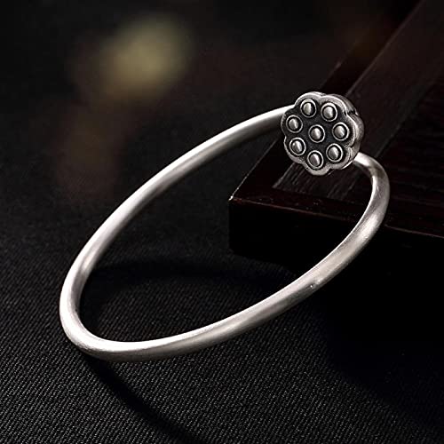 Bracelet ouvert S999 pur rétro mat dames : l'élégance sobre au quotidien