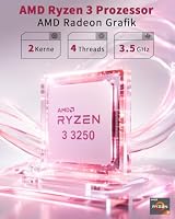 Molegar 15,6 Zoll FHD IPS Süß Laptop Roségold | Ryzen 3 3000 Serie bis 3,5 GHz | 8GB DDR4 256GB SSD | Beleuchtete Tastatur Fingerabdruck | WiFi 6 BT5.2 Type-C | Tragbar für Büro & Studium – Ansicht 3