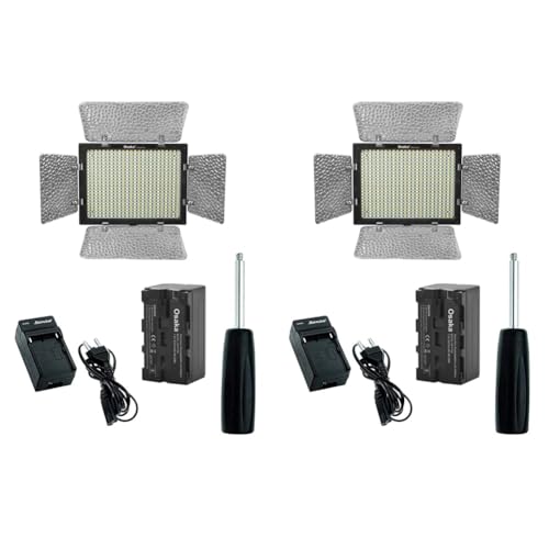 Image of Osaka Bi-Color Dimmable LED Video Light OS 300 Mark III with Battery and Charger for All DSLR and Video Cameras and YouTube Video Shooting (Pack of 2)