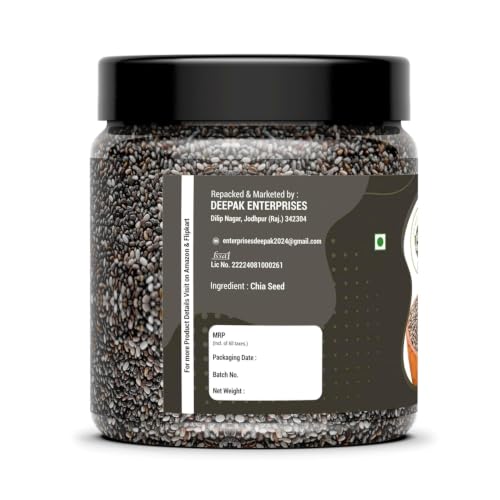 Image of HAPPY HARVEST Raw Chia Seeds | Raw Seeds | Chia Seeds for Eating | Healthy Snacks | Calcium and Protein Rich Seeds (1000 G)