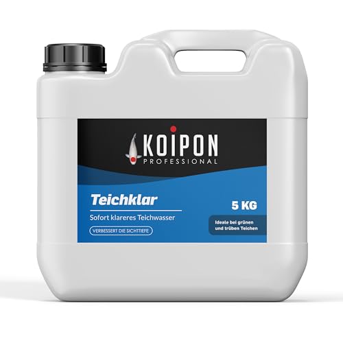 KOIPON Teichklar 5L Teichwasseraufbereiter für klares Teichwasser | Teichklärer gegen Schwebealgen grünes und trübes Wasser | Reduziert Phosphat und Schwermetalle