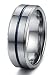 Tungary Jewelry 8mm Mens Tungsten Carbide Wedding Band Engagement Groove Blue Line High Polish Size 7-14