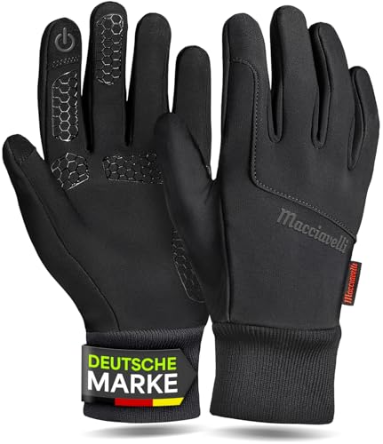 MACCIAVELLI® Fahrradhandschuhe Herren Winter – Warme Winddichte Winterhandschuhe mit Touchscreen – Fahrrad Handschuhe Damen & Herren für Radfahren, MTB, Laufen & Outdoor
