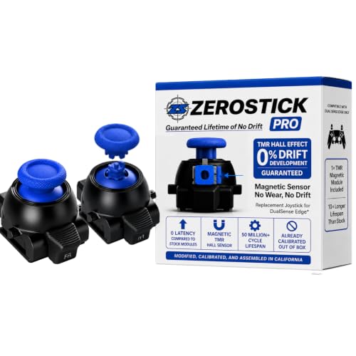 Image of ZeroStick Pro Custom TMR Hall Effect Joystick Module Compatible with PS5 DualSense Edge TMR Drift Free Magnetic Stick Replacement 1X High Precision Long Life Design (2 Pack Blue)