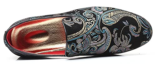 Santimon Men's Paisley Slip On Smoking Loafers Casual Business Formal Walking Relaxed Fit Lightweight Shoes4