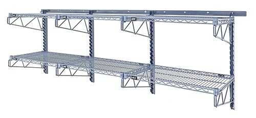 Quantum SGK-961830-1GY Store Grid Medium-Duty Task Station Kit | Heavy-Duty Wall Mount Wire Shelving Unit for Warehouse Storage Distribution | 18"W x 30"H, Gray Epoxy Coated Finish, Carbon Steel, NSF
