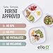 Ello Clean Start Toddler Bowls 2 Pack | Ceramic Kids/Baby Bowls with Silicone Sleeves | BPA-Free, Plastic-Free | Microwave & Dishwasher Safe | High Chair Friendly, Stackable | Dewdrop/Sugarplum