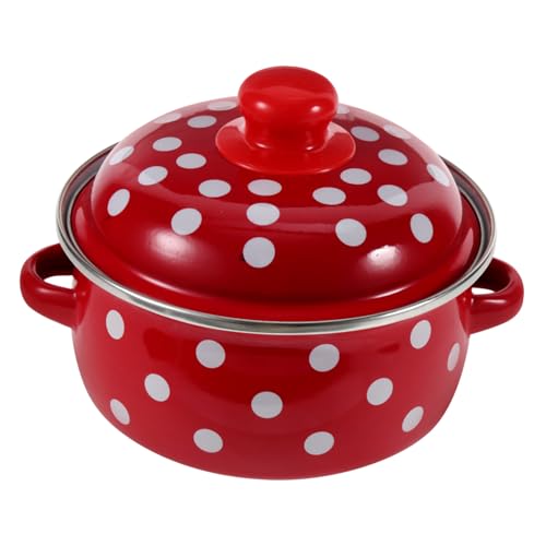 Alipis Emaille Suppentopf Mit Dicken Wänden Doppelgriff Gasherdfähiger Kochtopf Hitzebeständig Stoßfest Leichter Reinigung Für Suppen Und Gesunde Speisen