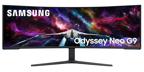 Samsung Odyssey Neo G9 57-inch Dual UHD 7680 x 2160 1000R Curved VA Gaming Monitor, 240Hz, 1ms, FreeSync Pro, USB, DP 2.1, HDMI, HAS, Quantum Mini LED, HDR10+