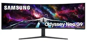 Samsung Odyssey Neo G9 57-inch(145 cm) Dual UHD 7680 x 2160 1000R Curved VA Gaming Monitor, 240Hz, 1ms, FreeSync Premium Pro, USB, DP 2.1, HDMI, HAS, Quantum Mini LED, HDR10+ (LS57CG950NWXXL, Black)