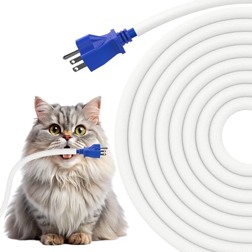 REFLYING 2 Metros-8mm Manguito de Cable Autoenvolvente, Ocultar 1 Cable, Perros Gatos Protector de Cable, Evite Que Las Mascotas Mastiquen los Cables, Manguito de Cable Trenzado Expandible, Blanco
