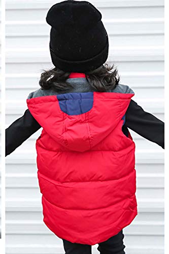 Happy Cherry Kids Winter Vest Detachable Hooded Horn Button Zipper Up Puffer Padded Waistcoat2