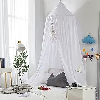 Canopy for Bedroom Kids Bed Canopy for Girls Round Dome Grey Over Bed Canopy Cotton Mosquito Net