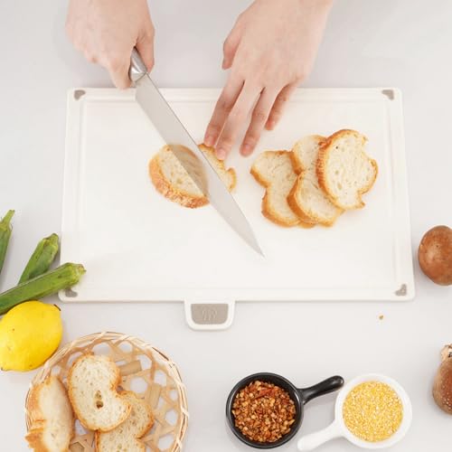 Planches à découper plastique pour plan de travail propre grâce au support de rangement