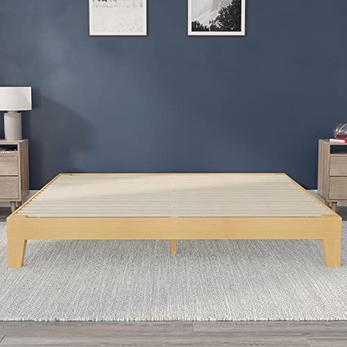 Flash Furniture Evelyn Wooden Platform Bed - Natural Pine Finish - King - Wooden Slat Support - No Box Spring Required - Easy Assembly #TOP4