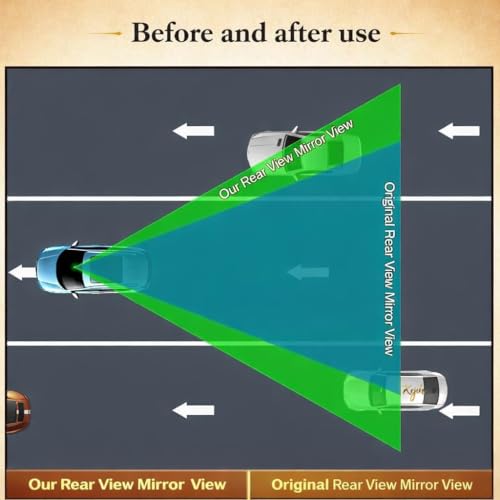 Image of 12 Inch Car Rear View Mirror - Anti-Glare Wide Angle Panoramic Mirror, Curved Surface Design, High Definition Glass, Universal Clip-On Interior Rearview Mirror