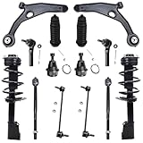 Detroit Axle - 14pc Front End Suspension Kit for 09-15 Dodge Journey, 2 Struts 2 Lower Control Arms 2 Lower Ball Joints 2 Sway Bars 4 Tie Rods 2 Boots 2009 2010 2011 2012 2013 2014 2015 Replacement
