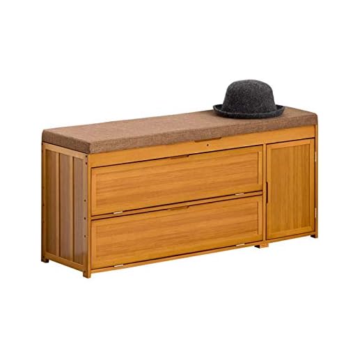 Skohylla Bambu skohållare 2 Tier sko bänk med sitsbänk Förvarings arrangörshållare tillverkad av 100% naturlig bambu 39,3 * 11,8 * 18.1in Skohyllor
