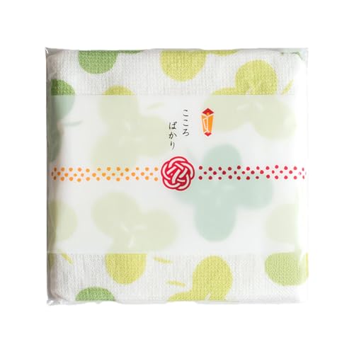 トランパラン しあわせを運ぶ ガーゼ ハンドタオル(個包装)8枚 クローバー/グリーン 吸水 速乾 普段使い 無地 シンプル 日用品 家族 泉州タオル