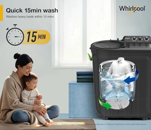 Image of Whirlpool 7.5 Kg 5 Star Magic Clean Semi-Automatic Top Loading Washing Machine (MAGIC CLEAN 7.5 GREY DAZZLE (5YR)-S, 15 Mint Quick Wash, 2026 Model)