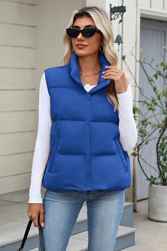 トップス K8.0WAISTCOAT/GILET Zeagoo Women Puffer Vest Sleeveless Cropped Outerwear Warm Winter