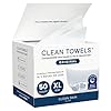 Clean Skin Club Clean Towels XL®, 100% USDA Biobased Face Towel, Disposable Face Towelette, Eczema Association Accepted, Makeup Remover Dry Wipes, Ultra Soft, 1 Pack, 50 Ct