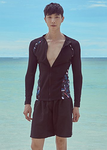 最安値 メンズ 水着 ラッシュガード 上下セット 長袖 水陸両用 Uvカット競泳水着 紫外線防止 日焼け防止 多種類 L A1の価格比較