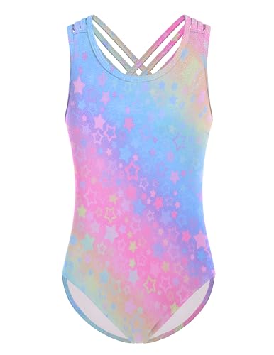 Image of Arshiner Girls Ballet Leotards Dance Gymnastic Outfits Crisscross Straps Sleeveless Tank Dancewear