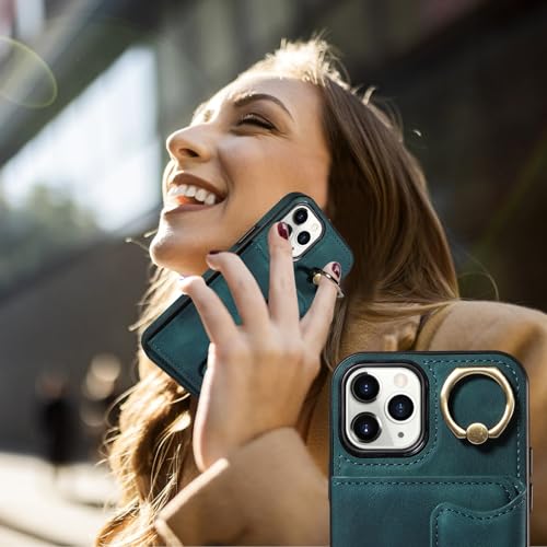 Étui portefeuille iPhone 11 Pro cuir PU de qualité supérieure antichoc vert - 6