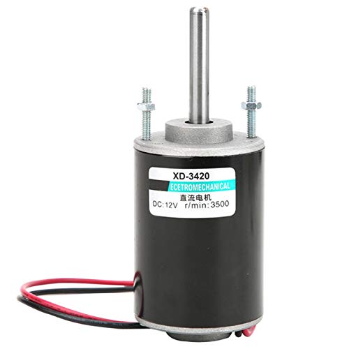 Mini 12/24V 30W Motor de CC de imán permanente Motor de engranaje eléctrico reversible de alta velocidad para generador de bricolaje(12V 3000rpm)