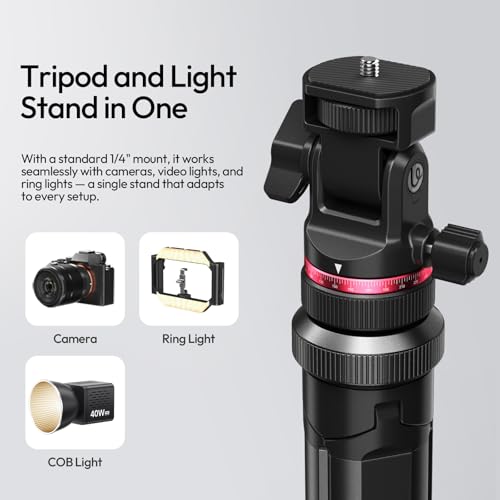 Image of ULANZI MT-80 Aluminum Tripod Stand, 7FT Auto Pop-Up Camera Light Tripod