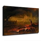 Pandemonium By John Martin Poster Modern Aesthetic Picture Wall Art Home Office Decoration Painting Holiday Gift (08×12inch-Unframed)