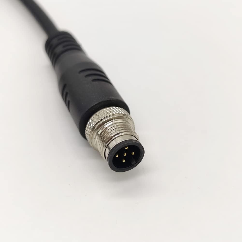 M12 5 Pins Male Connector Cable, A Code Straight Aviation Plug Electrical Cable PVC Industrial Molded Unshielded Cable 10M AWG22（10 Meter）