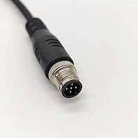 Vista 9 de Cable Conector Macho M12 de 5 Pines de 6.56 pies, Enchufe de Aviación Recto Código A, Cable Eléctrico PVC Industrial Moldeado Sin Blindaje 2M AWG22