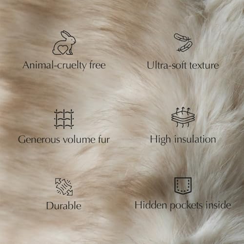Women’s Luxury Faux Fur Shawl Elegant Winter Scarf, Ultra-Soft Wrap Cozy Extra Warm Faux Fur Scarf4