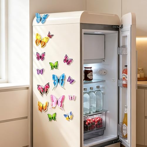 12 adhesivos de pared mariposas 3D miniatura 2