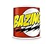 Taza de café con logotipo de Bazinga Super