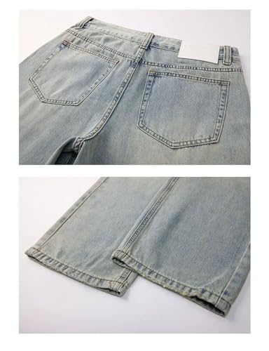 Men's Spring Summer Baggy Ripped Jeans Lyocell Wide Leg Hollow Out Vintage Distressed Jeans3