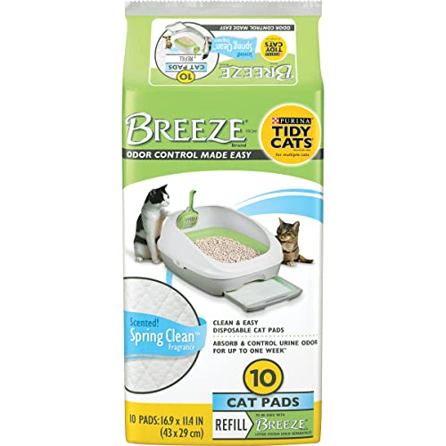 Breeze Cat Pads Refill Pack, Spring Clean Scent, 10 CT, (Pack of 8)