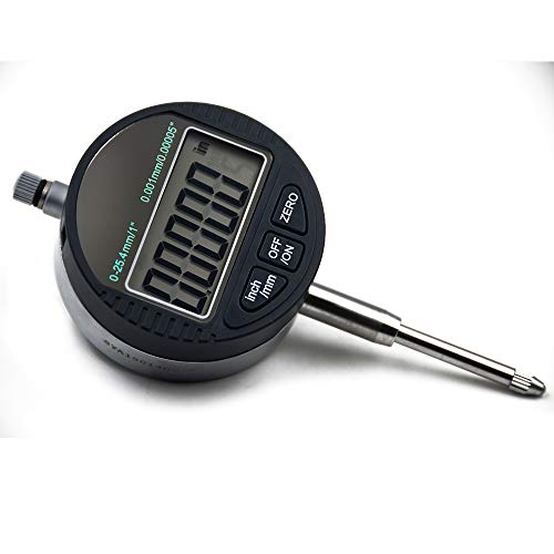 Oudtinx Electronic Digital Dial Indicator Gage Gauge Inch Metric Conversion 0-1 Inch 25.4 mm 0.00005 Inch 0.001mm