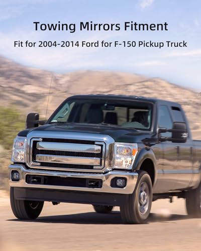 ANPART Towing Mirrors Fit for 2004-2014 For Ford For F-150 Pickup Truck Tow Mirrors With A Pair LH and RH Side Power Regulation with Heating Turn Signal Lamp Puddle Light - Thumbnail 4