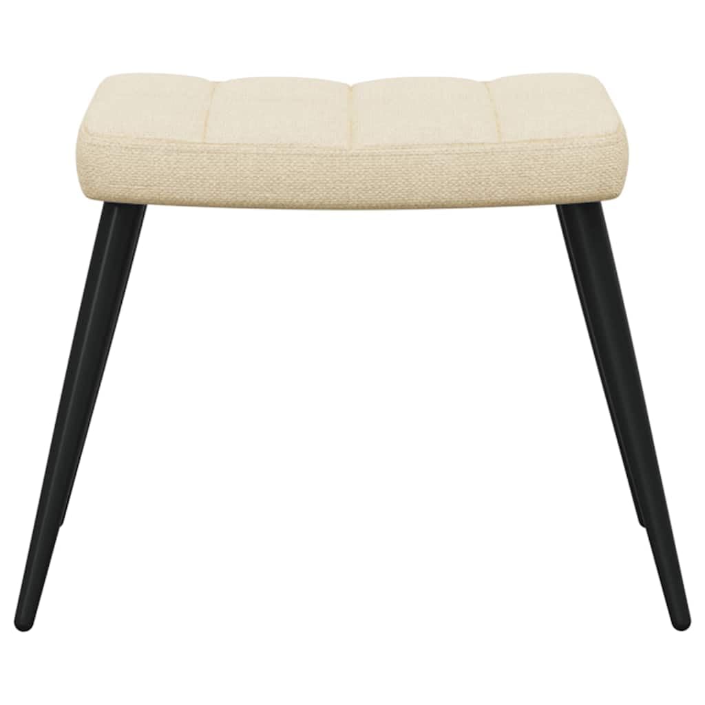 Sillón de relax con taburete de tela crema acolchado ergonómico con reposabrazos y respaldo, muebles de salón para salón y oficina, giratorio, moderno escandinavo, pequeño y cómodo