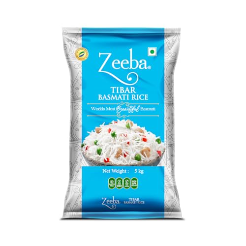 Image of Zeeba Tibar Basmati Rice 5 Kg, Perfect for Daily Home Cooking (Cooked length upto 18mm*)
