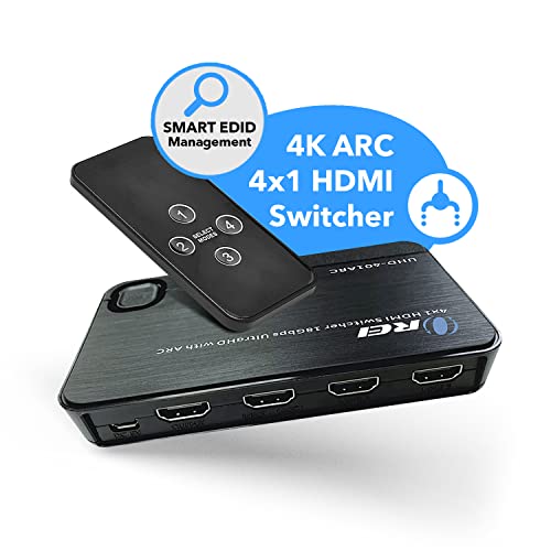 Orei 4 In 1 Out 4K Hdmi Switch, 4K@60Hz 4:4:4 Arc Auto Switch Edid Hdmi 2.0, 18Gbps, Hdcp 2.2, Dolby Passthrough Cec, Hdr10, Dolby Vision #TOP1